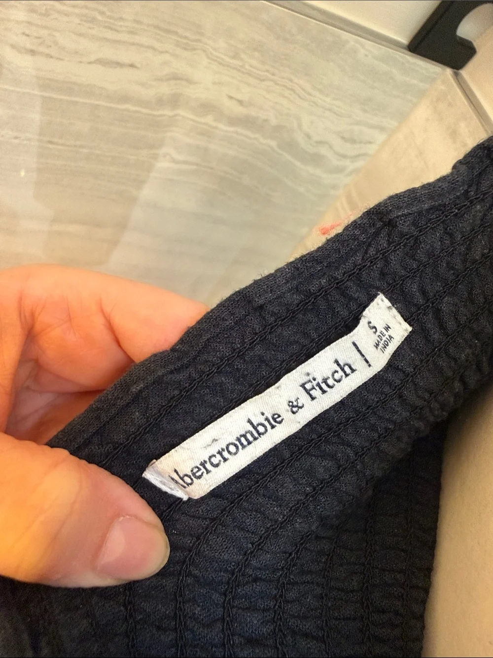 Abercrombie & Fitch Black Smocked Bodice Jumpsuit with Puff Sleeves